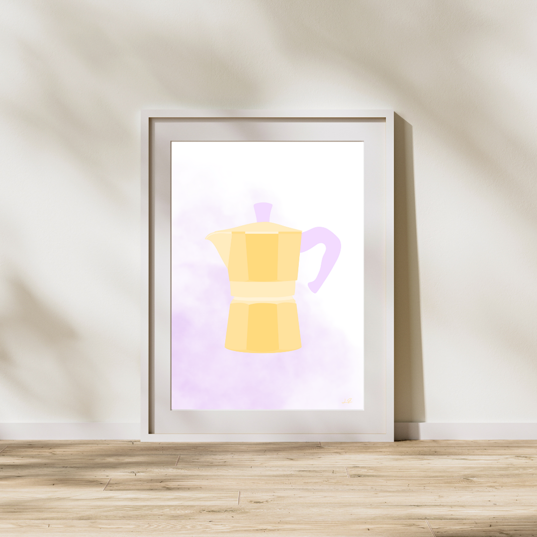 "Silver Espresso" Abstract Wall Art Print