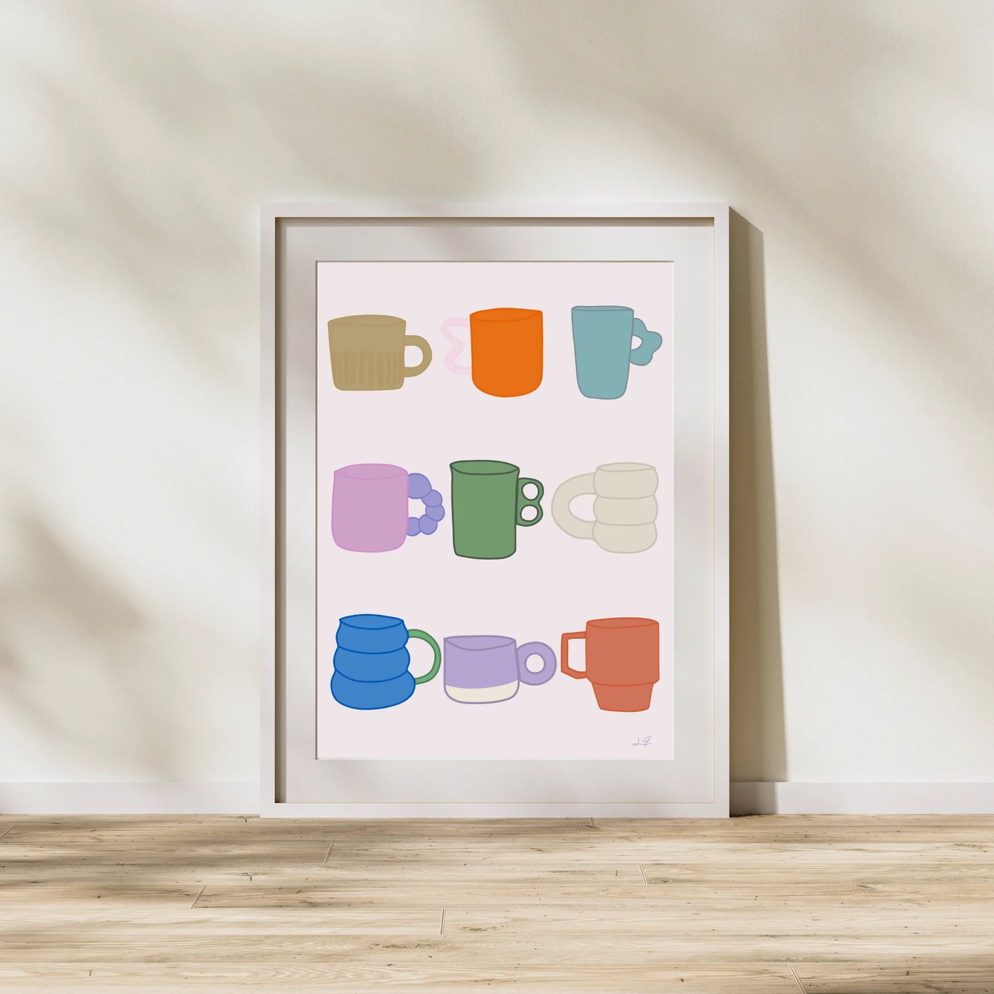 "Colourful Cups" Abstract Wall Art Print