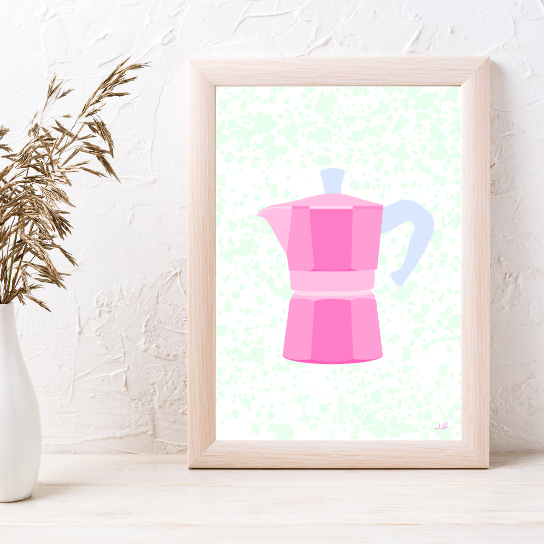 "Pink Espresso" Abstract Wall Art Print