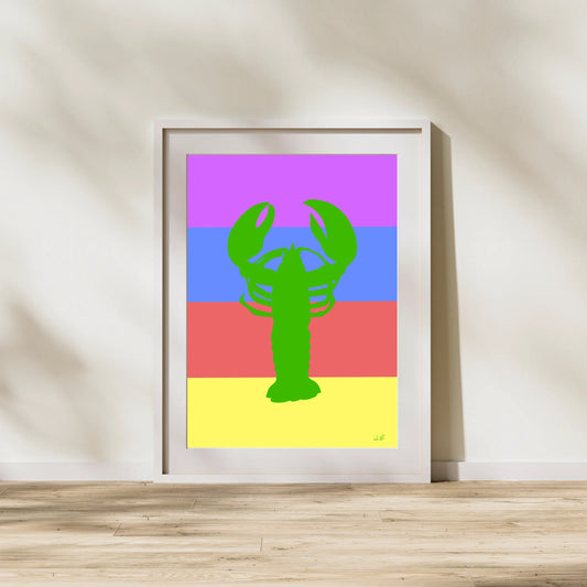 "Green Lobster" Animal Wall Art Print