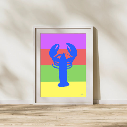 "Blue Lobster" Animal Wall Art Print