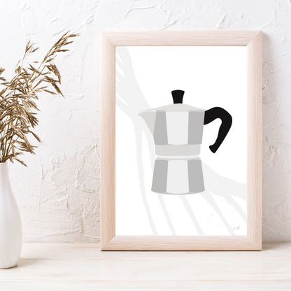 "Silver Espresso" Abstract Wall Art Print