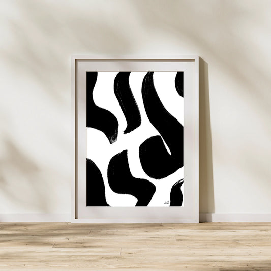 "Zebra" Abstract Wall Art Print