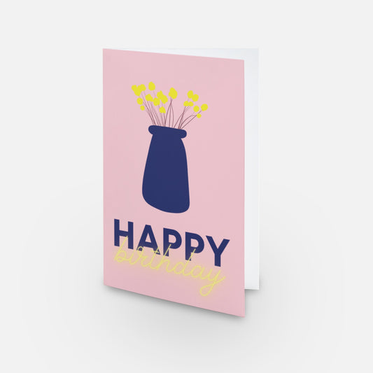 "Floral Happy Birthday" Greeting Card