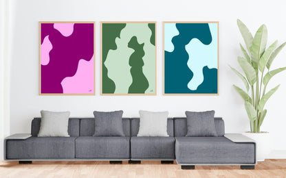 "Groovy Green" Abstract Wall Art Print